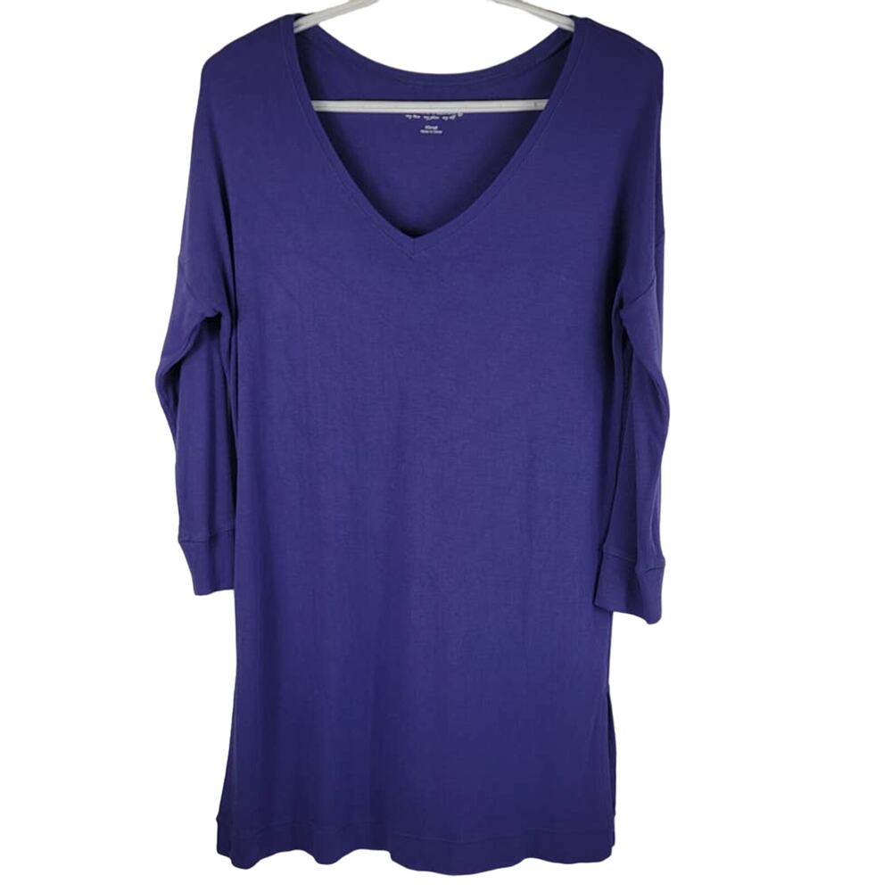 Soft Surroundings Purple Knit Rayon Spandex Blend Women's Long Sleeve X-Small